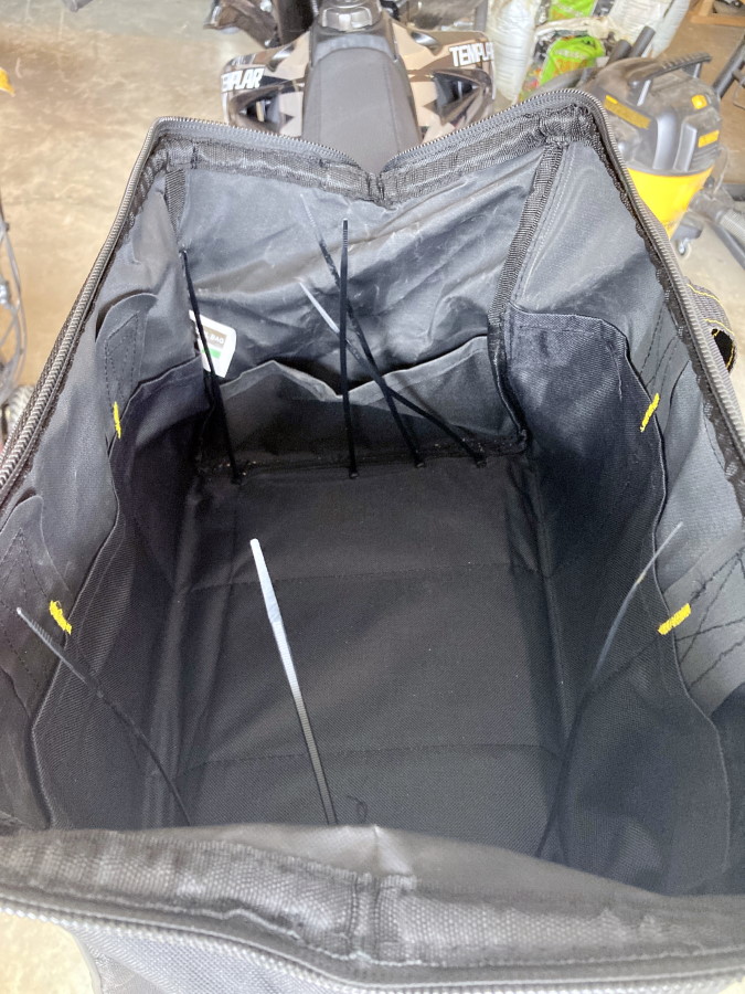 Name:  Carry Bag Installation Start Of Zip Ties Top Down After Installing.jpg
Views: 686
Size:  182.8 KB