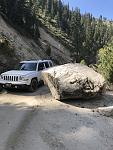 Spring brings some surprising obstacles here. My poor Jeep felt rather anemic next to this boulder cause by spring runoff. 1 mile south of Barber...